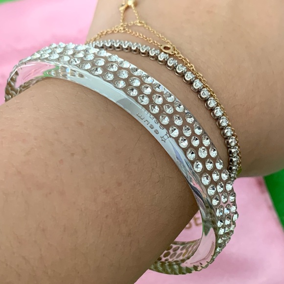 Sparklemuse Pave Crystal Clear Cuff - Picture 4 of 4
